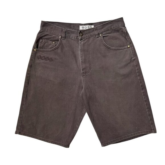 Y2K Vintage BOSS denim shorts baggy highwaisted faded brown wash streetwear. - Picture 1 of 6